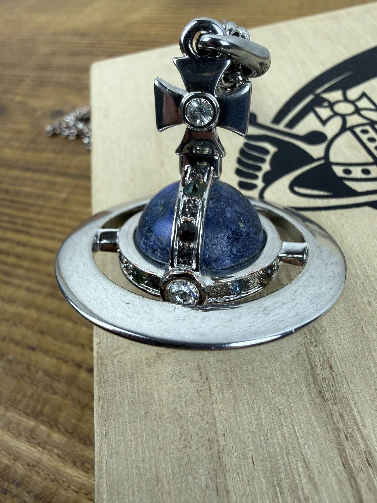 Vivienne Westwood Vintage Vivienne Westwood Lapis Lazuli Small Orb Necklace Size ONE SIZE - 4 Thumbnail