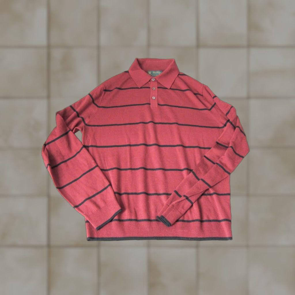 Brooks Brothers VINTAGE Brooks Brothers Sweater Adult M Red Wool Saxxon St Andrews Links Long Sleeve Collared Pullover Knitted Classic Preppy Mens Size US M / EU 48-50 / 2 - 1 Thumbnail