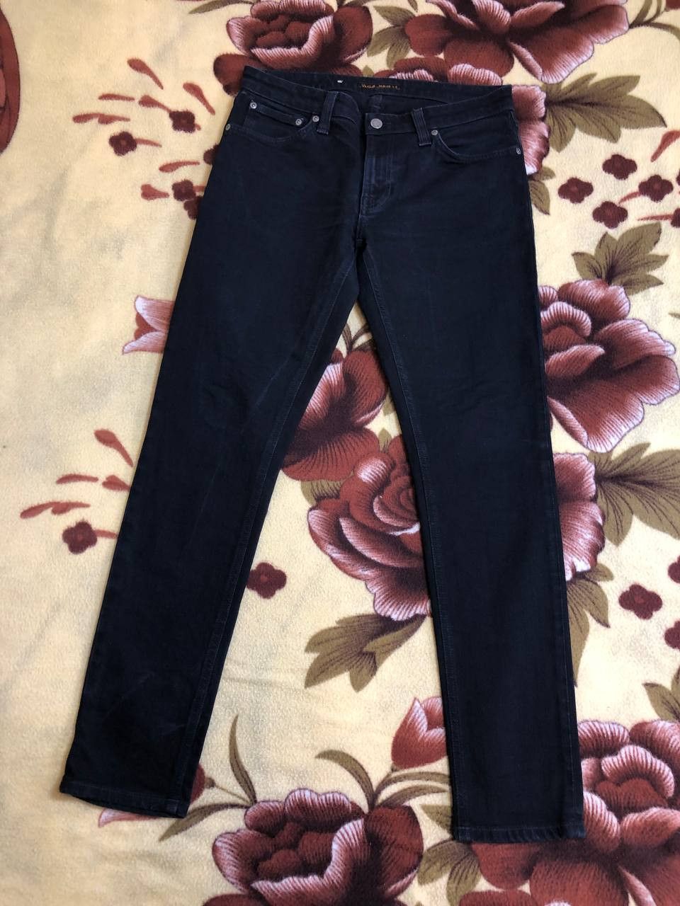 Nudie Jeans NUDIE Black Wash Denim Regular Skinny Straight Jeans Size US 32 / EU 48 - 17 Thumbnail