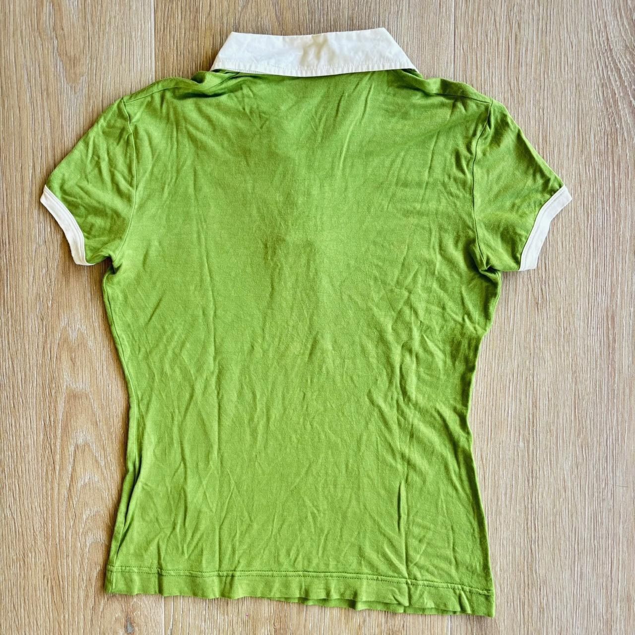 Dolce & Gabbana Dolce & Gabbana Y2K Logo Rhinestone Green Polo Tee Shirt Size M / US 6-8 / IT 42-44 - 2 Thumbnail