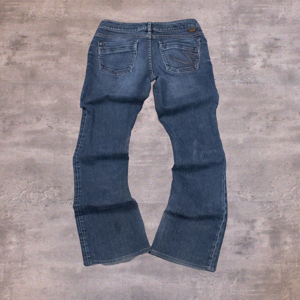 Silver Jeans Co. Y2K's 00 Silver Flair Boot Cut Baggy Low Rise Denim Pant's Size US 32 / EU 48 - 1 Thumbnail