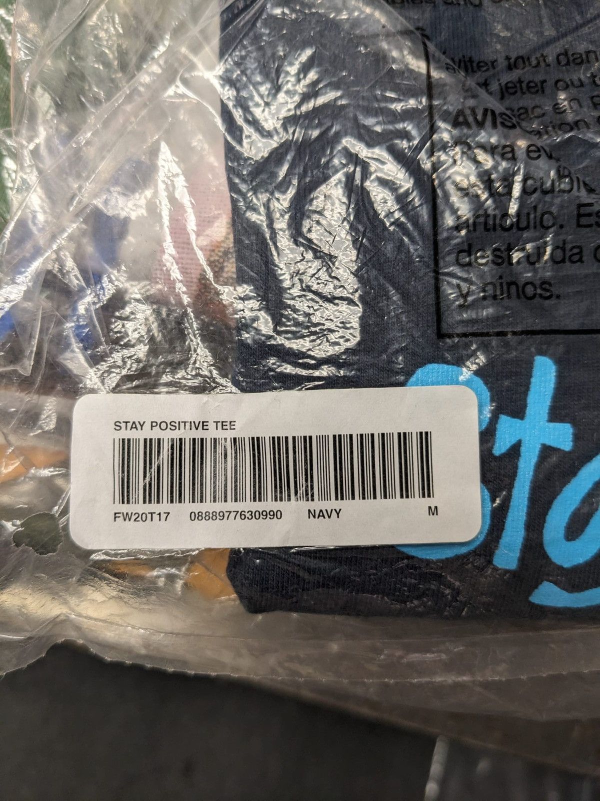 Supreme FW20 SUPREME STAY POSITIVE TEE NAVY T-SHIRT M Size US M / EU 48-50 / 2 - 4 Thumbnail