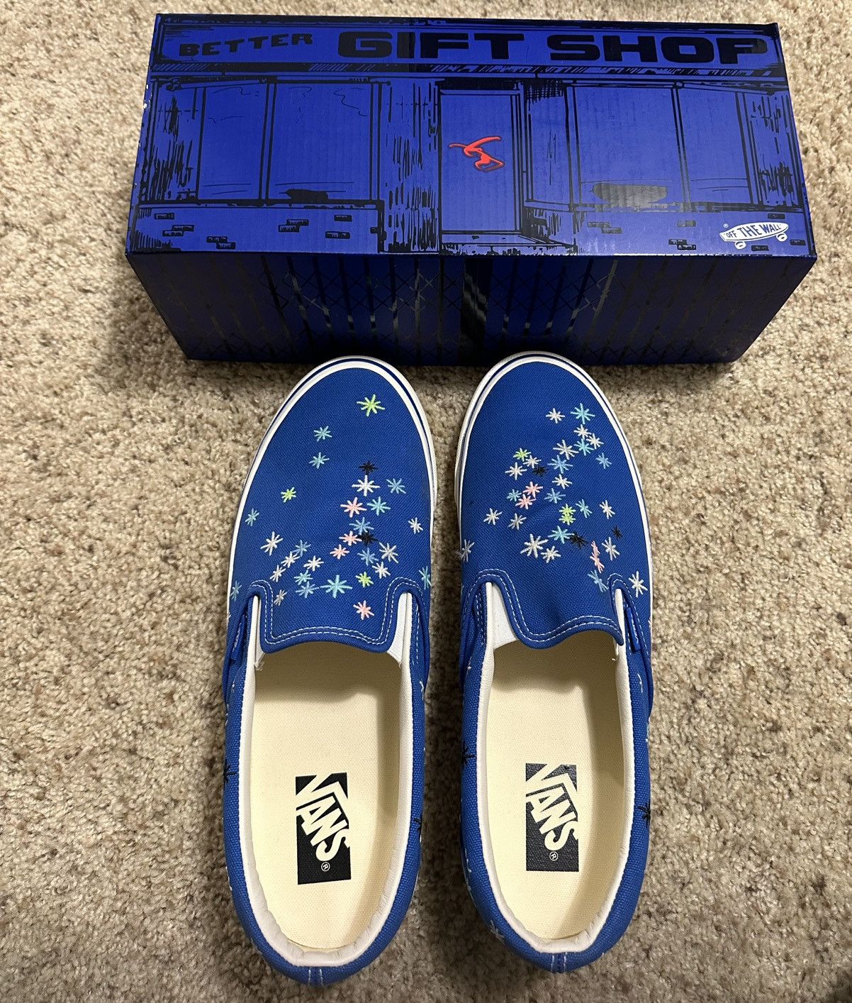 Other *RARE* AOI X VANS SLIP ON 98 EMBROIDERED SIZE 12 BLUE Size US 12 / EU 45 - 2 Thumbnail