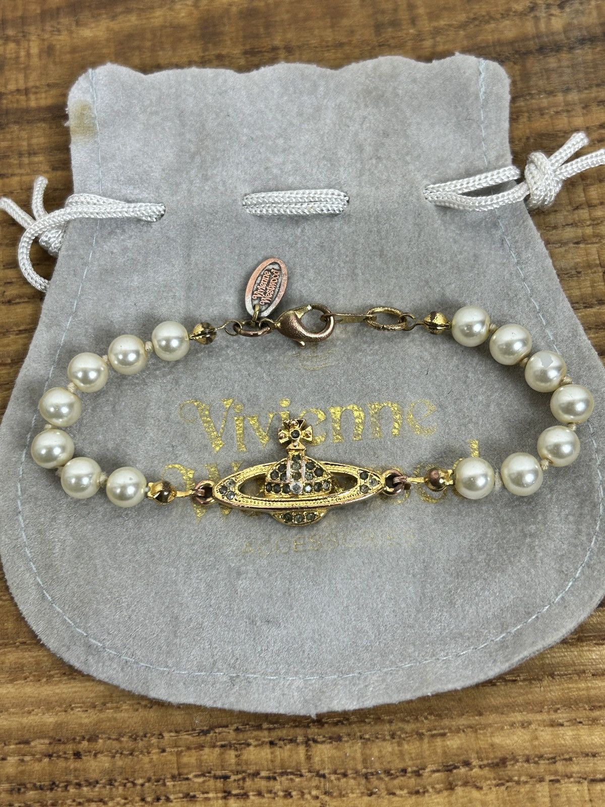 Vintage Vivienne Westwood Mini Bas Relief Pearl Bracelet
