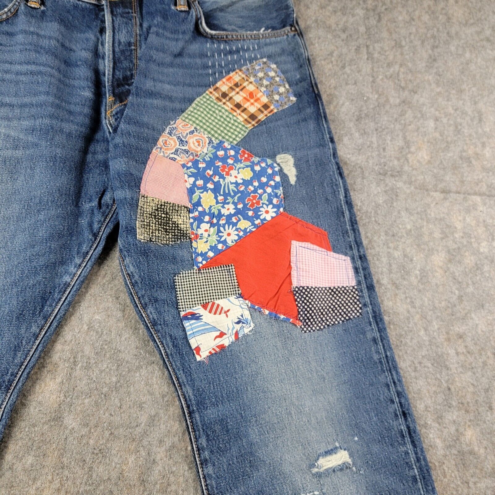 Todd Snyder Todd Snyder Slim Fit Upcycle Patched Selvedge Jeans Size US 36 / EU 52 - 3 Thumbnail