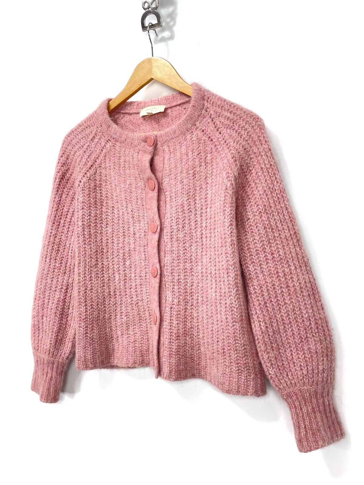 Sezane La Maille Sézane Pink Alpaca Blend Button-Up Raglan Cardigan Size XS / US 0-2 / IT 36-38 - 8 Thumbnail