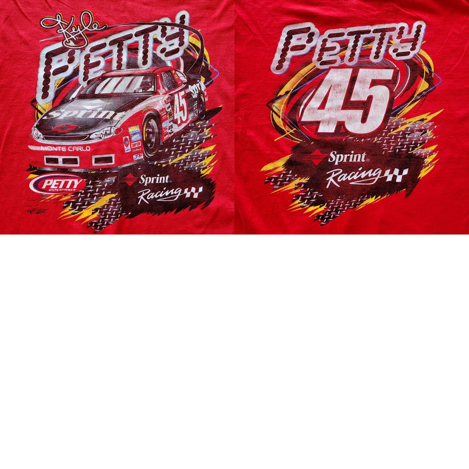 Delta Vintage Kyle Petty NASCAR Sprint Racing T-Shirt Delta Red XL Cotton Preshrunk Graphic Crew Neck Short Sleeve Mens Shoes Size US XL / EU 56 / 4 - 8 Thumbnail