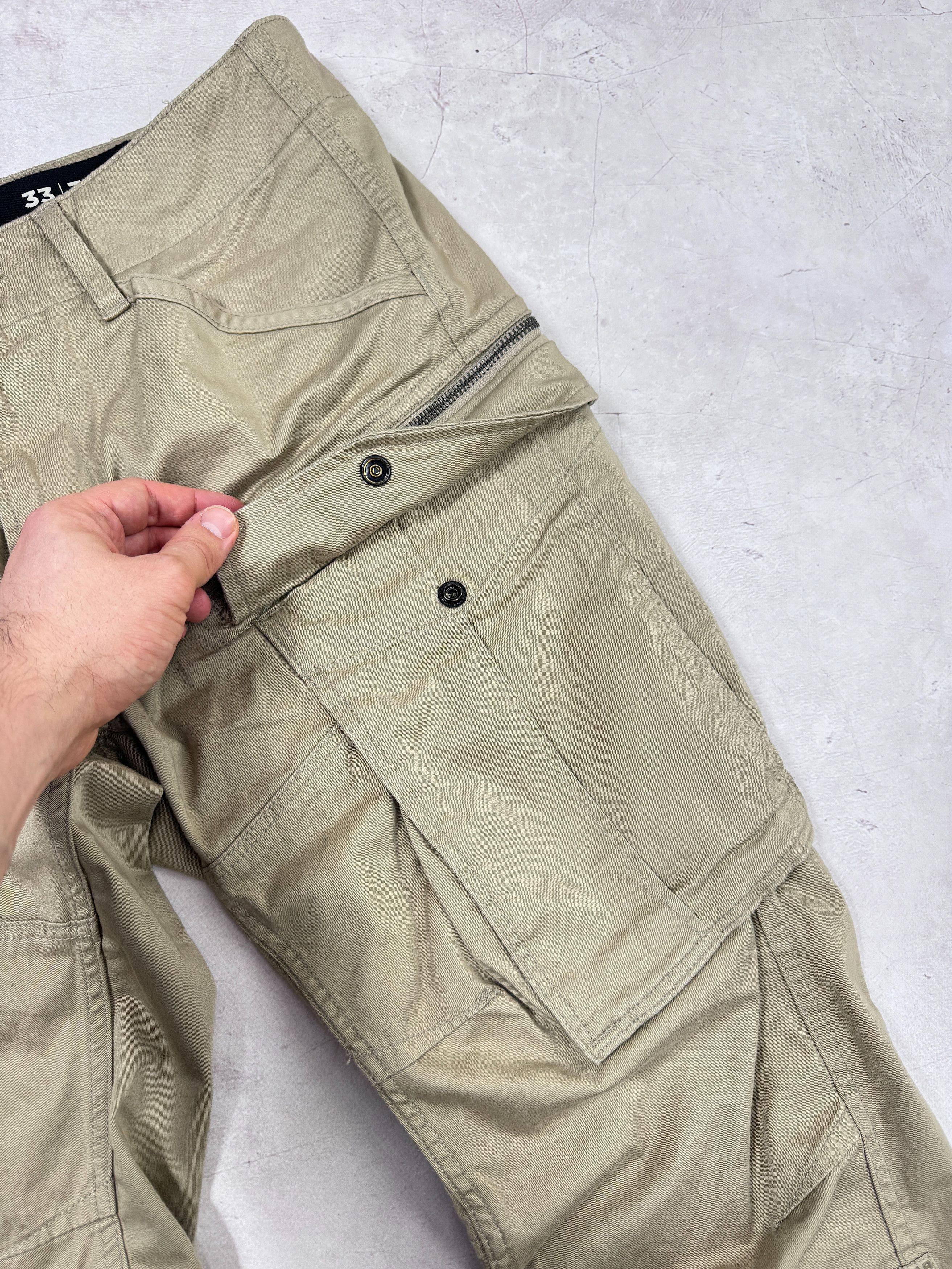 G-Star G-Star Raw Rovic Zip 3D Tapered Cargo Pants Multipocket Size US 33 - 9 Thumbnail