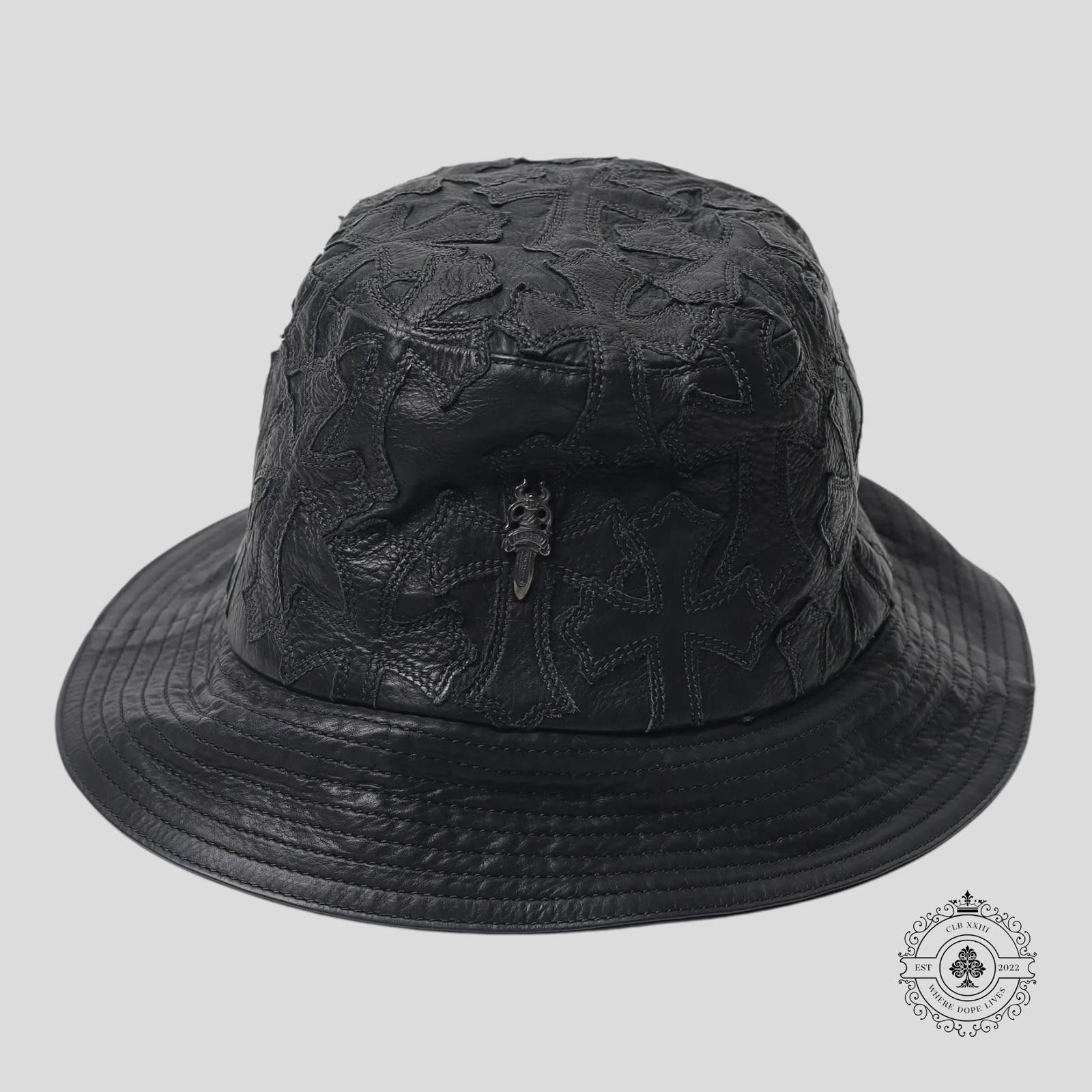 Chrome Hearts Chrome Hearts Cross Leather Patch Bucket Hat in Black Size ONE SIZE - 1 Thumbnail