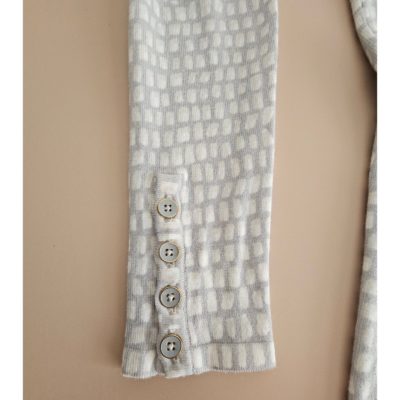 J.McLaughlin J. Mclaughlin Women White/Gray Cotton Blend Crew Sweater XS Size XS / US 0-2 / IT 36-38 - 6 Thumbnail