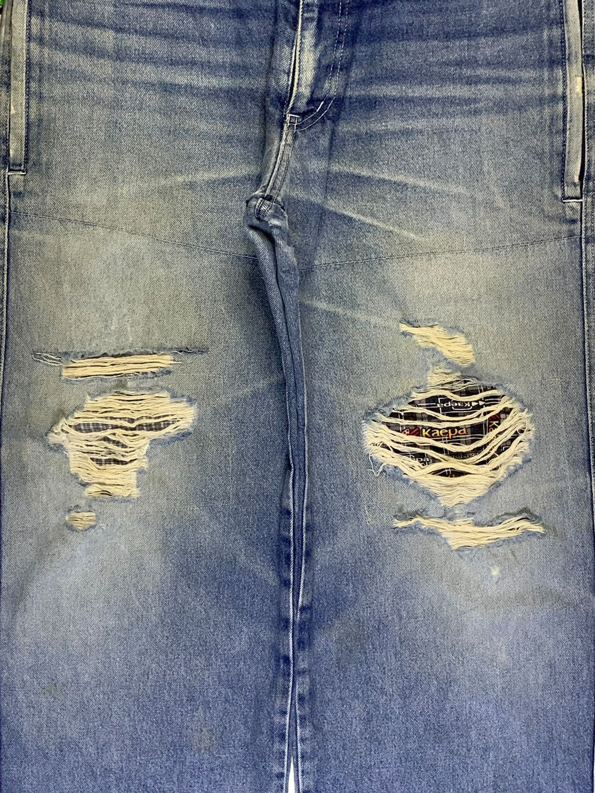 Japanese Brand Vintage Japanese Brand Mud Wash Patched Ripped Baggy Jeans Size US 34 / EU 50 - 5 Thumbnail