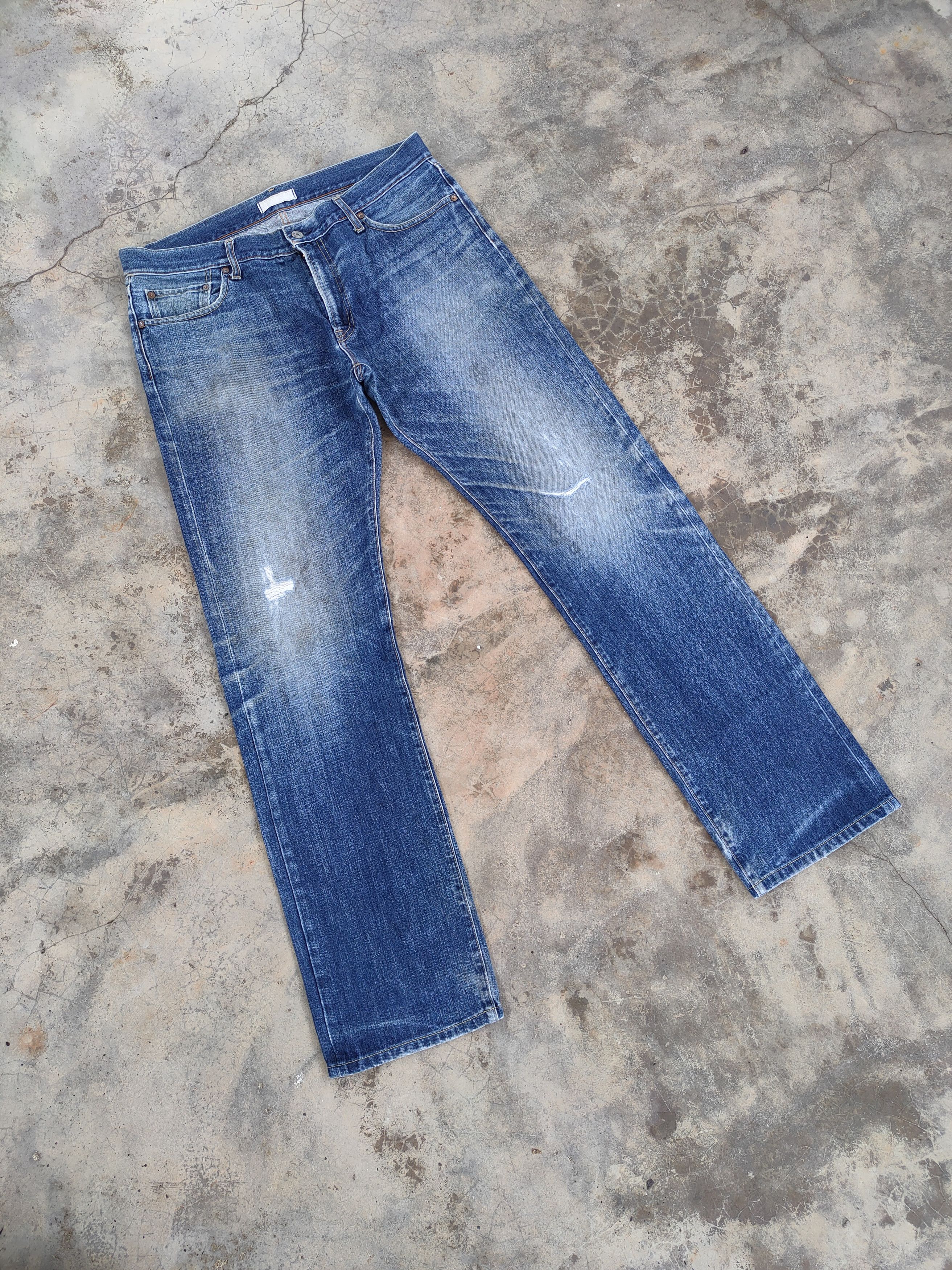 Japanese Brand × Jean × Vintage VINTAGE JAPANESE FADED RIPPED JEANS DENIM PANTS Size US 37 - 2 Thumbnail