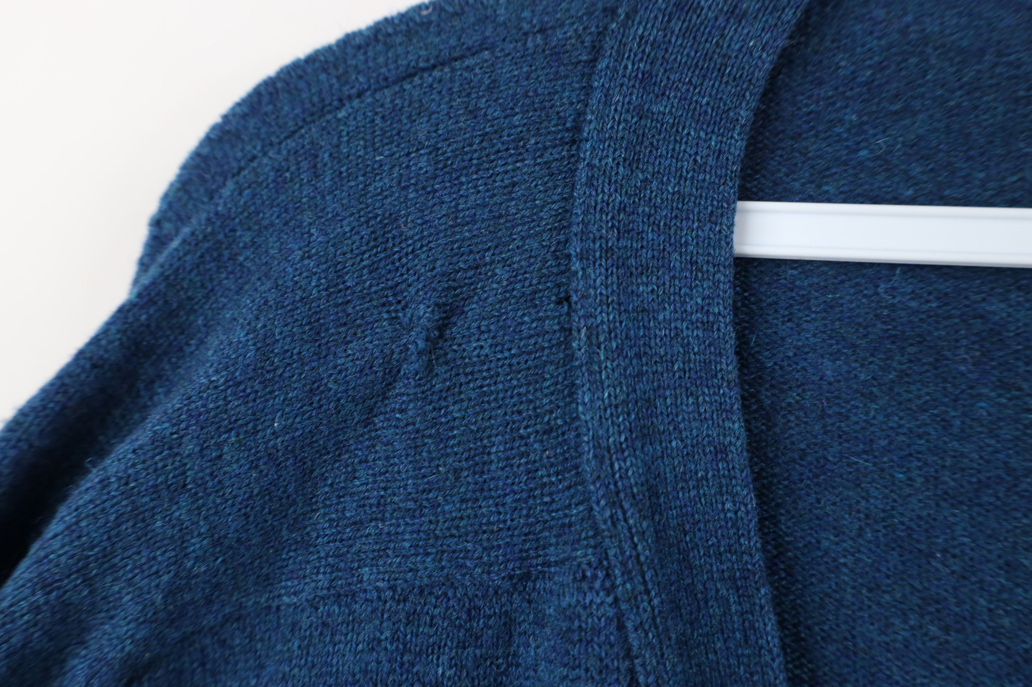 L.L. Bean × Vintage Vintage 90s LL Bean Lambswool Knit Cardigan Sweater Blue Size US L / EU 52-54 / 3 - 4 Thumbnail