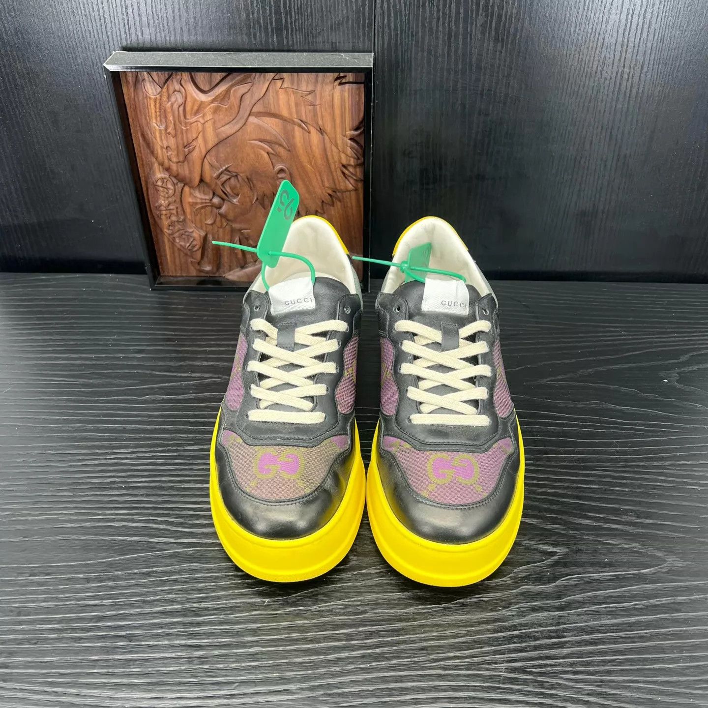 Gucci Gucci Cookie Sneakers Black Yellow 41 Like New Size US 8 / EU 41 - 4 Thumbnail