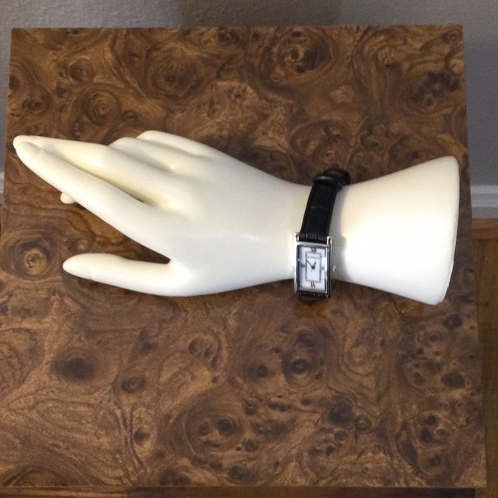 Other Liz Claiborne Watch Silver w/ White Face Black Leather Band Size ONE SIZE - 6 Thumbnail