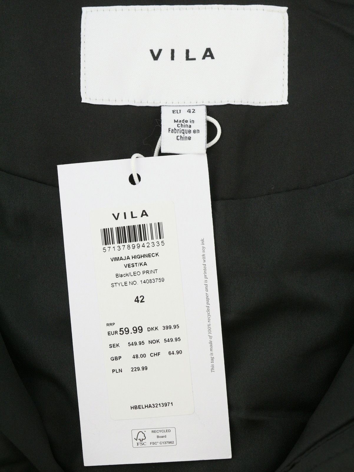 Other MAJA HIGH NECK EU42 Black Leopard Quilted Padded 88061 Size XL / US 12-14 / IT 48-50 - 10 Thumbnail