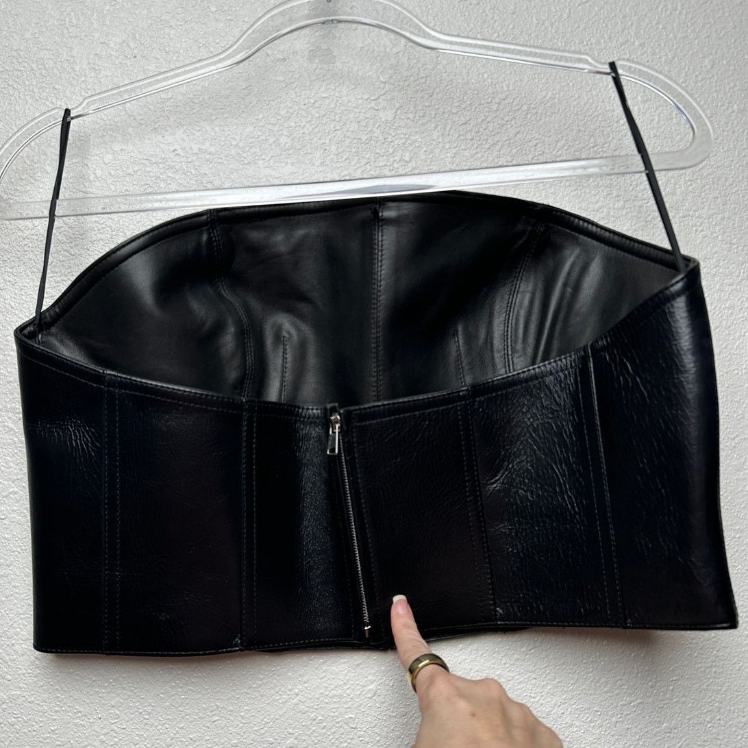 Alexander McQueen Alexander McQueen Corset Top Black Women's US 14 Leather Size XL / US 12-14 / IT 48-50 - 6 Thumbnail