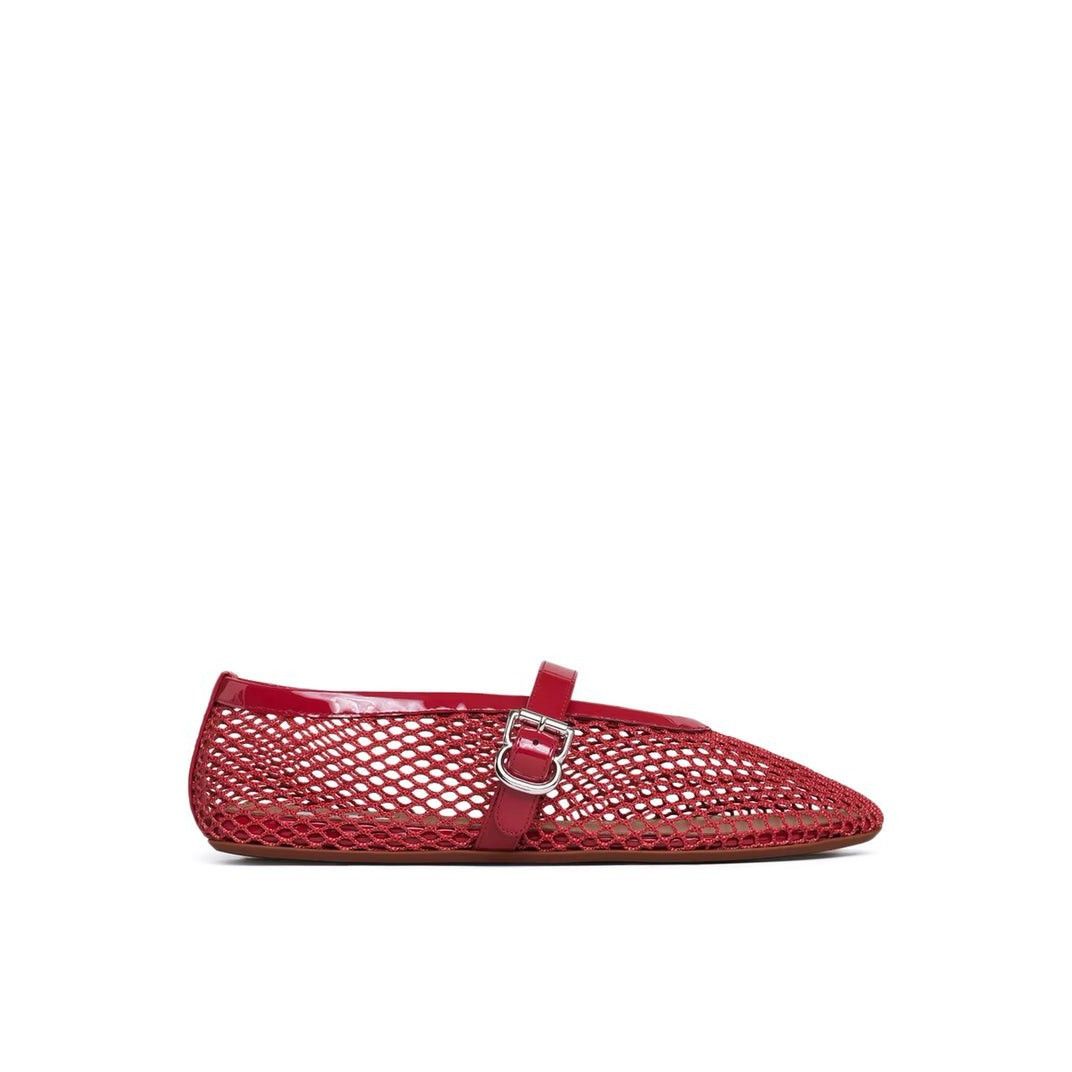 Alaïa Red Mesh Ballerinas New (Women's Size:7.5;), Women's