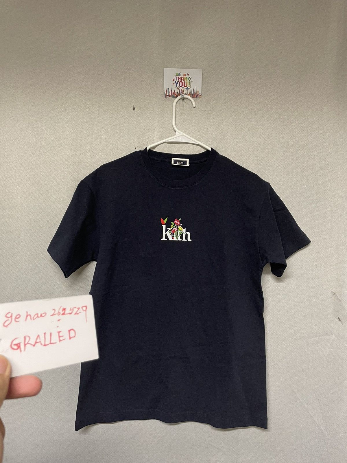 Kith Floral Classic Logo Tee Black outlet Size S