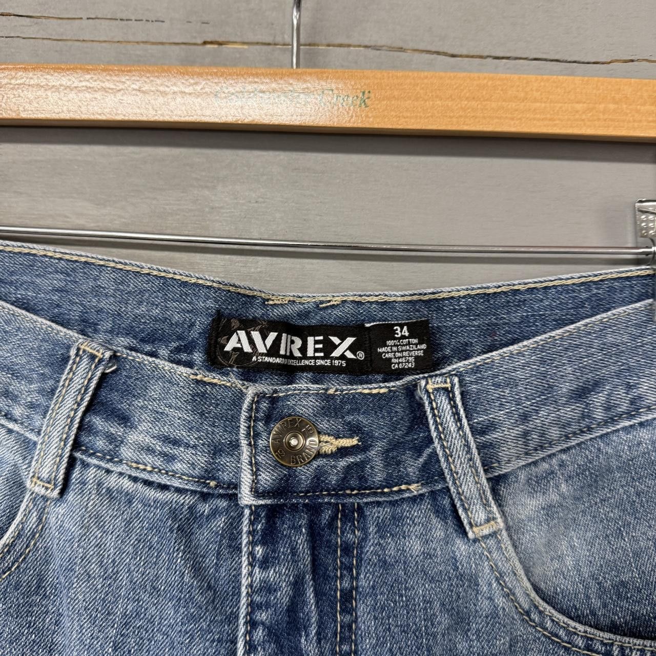 Avirex Avirex Vintage Baggy Crazy Jorts Embroidered Jean Shorts 34 Size US 34 / EU 50 - 3 Thumbnail