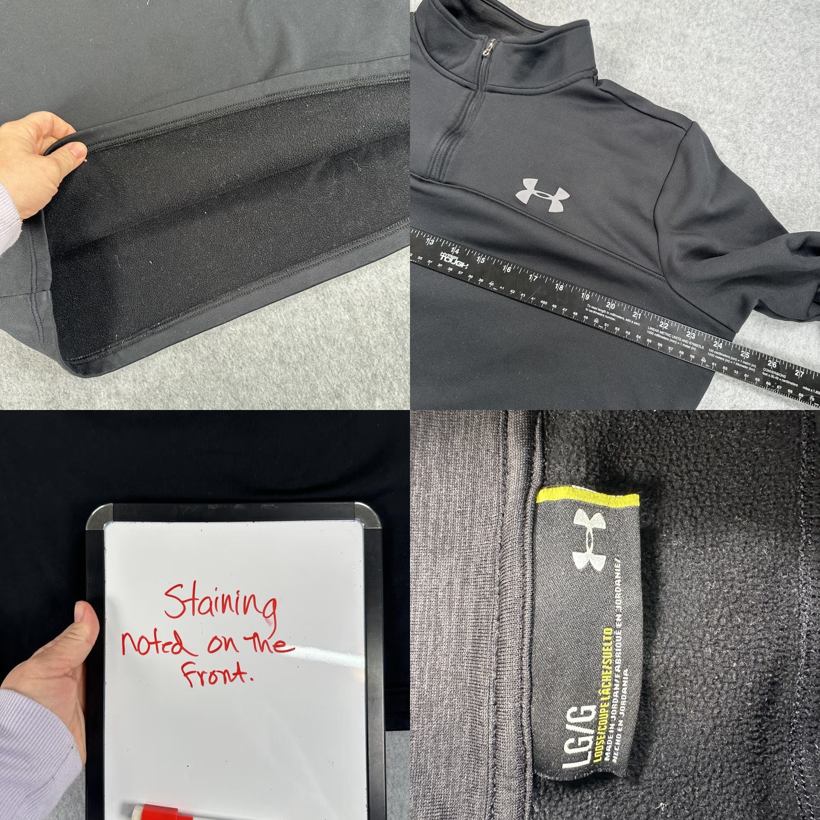 Under Armour Under Armour Pullover Mens Large Black Thermal Fleece Lined 1/4 Zip Sweatshirt Size US L / EU 52-54 / 3 - 9 Thumbnail