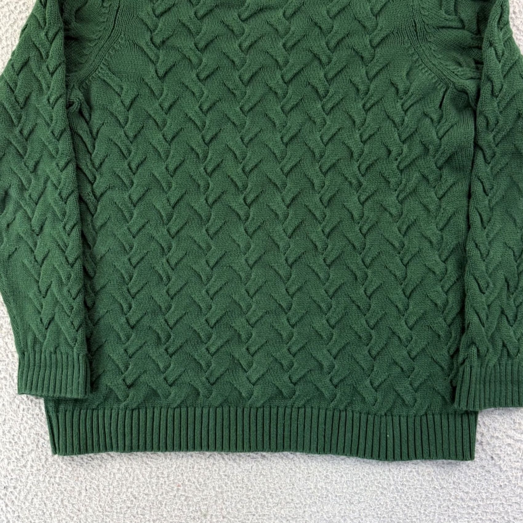 Lands' End Lands' End Drifter Sweater Women's M Green Long Sleeve Cable Knit Preppy Pullover Size M / US 6-8 / IT 42-44 - 2 Thumbnail