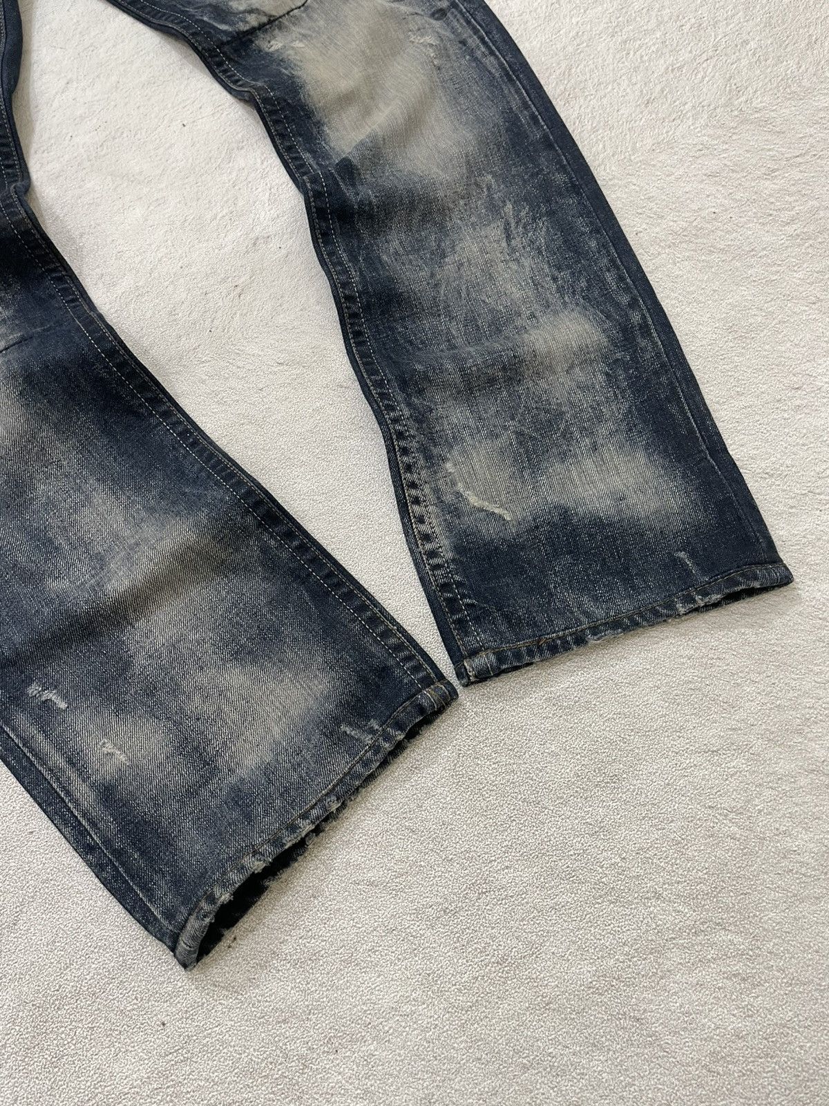Japanese Brand 2000s Buckaroo Distressed Destroyed Denim Grunge Vkei Ifsix Size US 31 - 5 Thumbnail