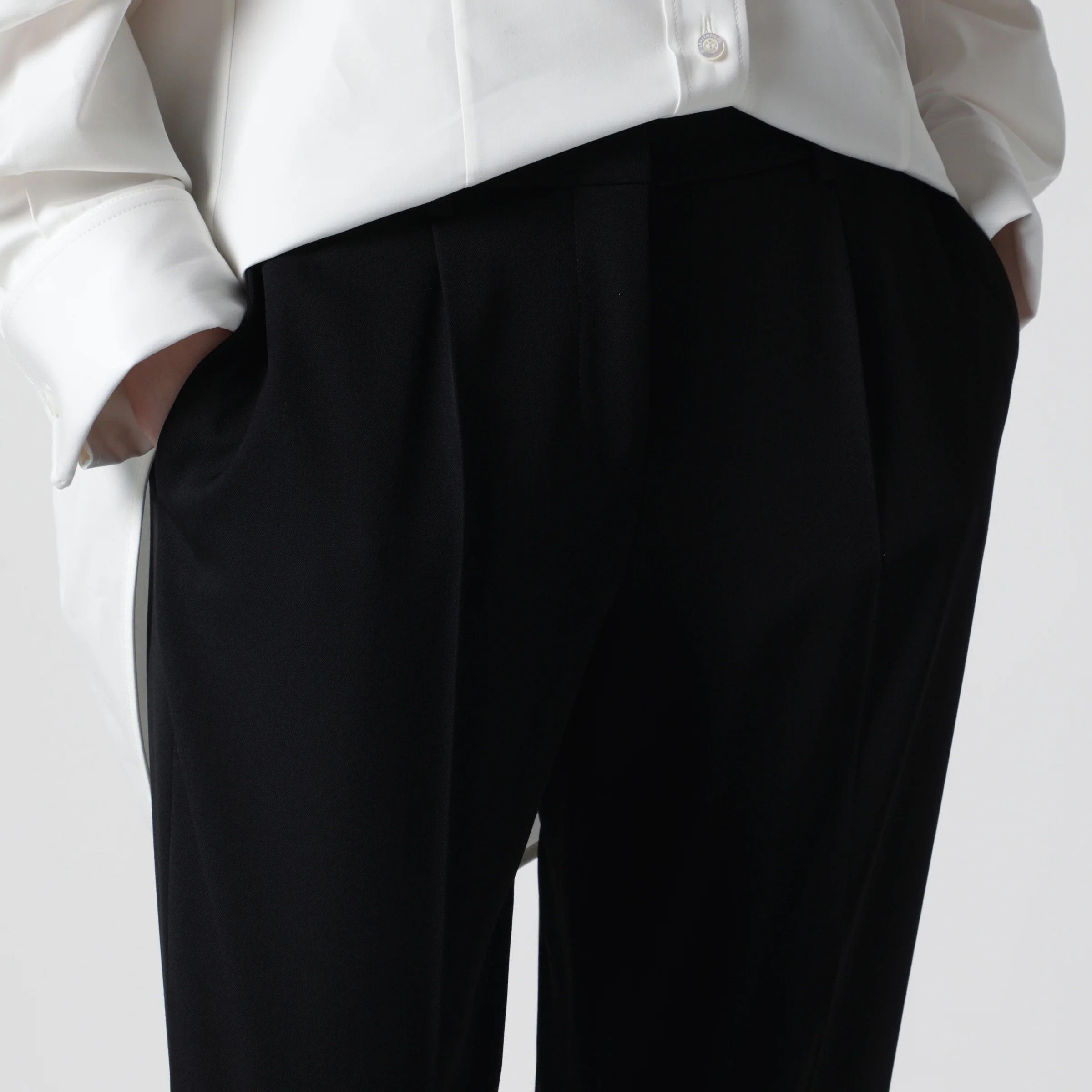 Balenciaga o1d2blof0426 Slim Wool Trousers in Black Size 26" / US 2 / IT 38 - 5 Thumbnail