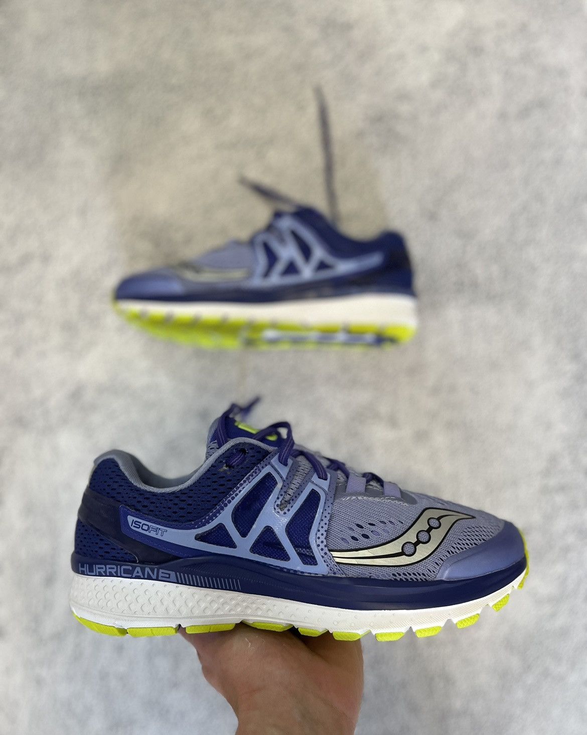 Saucony Saucony Hurricane ISO 3 W Women’s Running Shoes Purple Navy Size US 8.5 / IT 38.5 - 1 Thumbnail