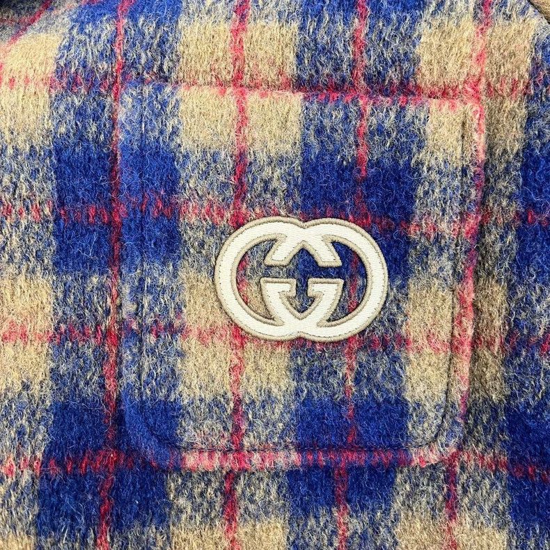 Gucci Gucci Brown plaid double Glogo wool tweed jacket 2502-Nexta Size US M / EU 48-50 / 2 - 8 Thumbnail
