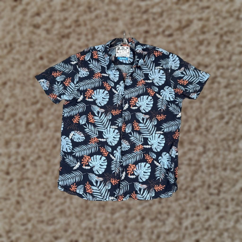 Vintage MBX Premium Goods Shirt Men Medium Blue Floral Hawaiian 100% Rayon Short Sleeve Size US M / EU 48-50 / 2 - 1 Thumbnail