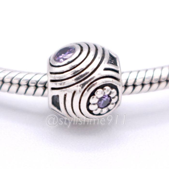 Pandora Authentic Pandora Hypnotic With Amethyst Cz Charm 