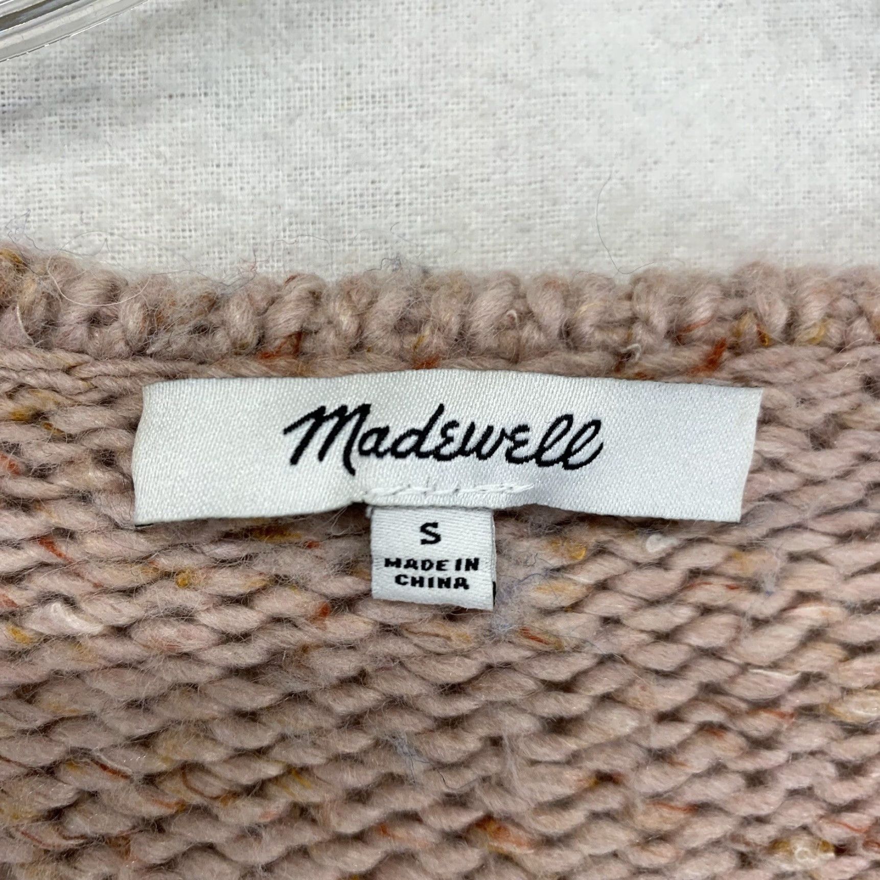 Madewell MADewell Light Pink Sweater Beresford Wrap Knit Wool Blend V-Neck Long Sleeve Women S Small Breathable Solid Size S / US 4 / IT 40 - 7 Thumbnail