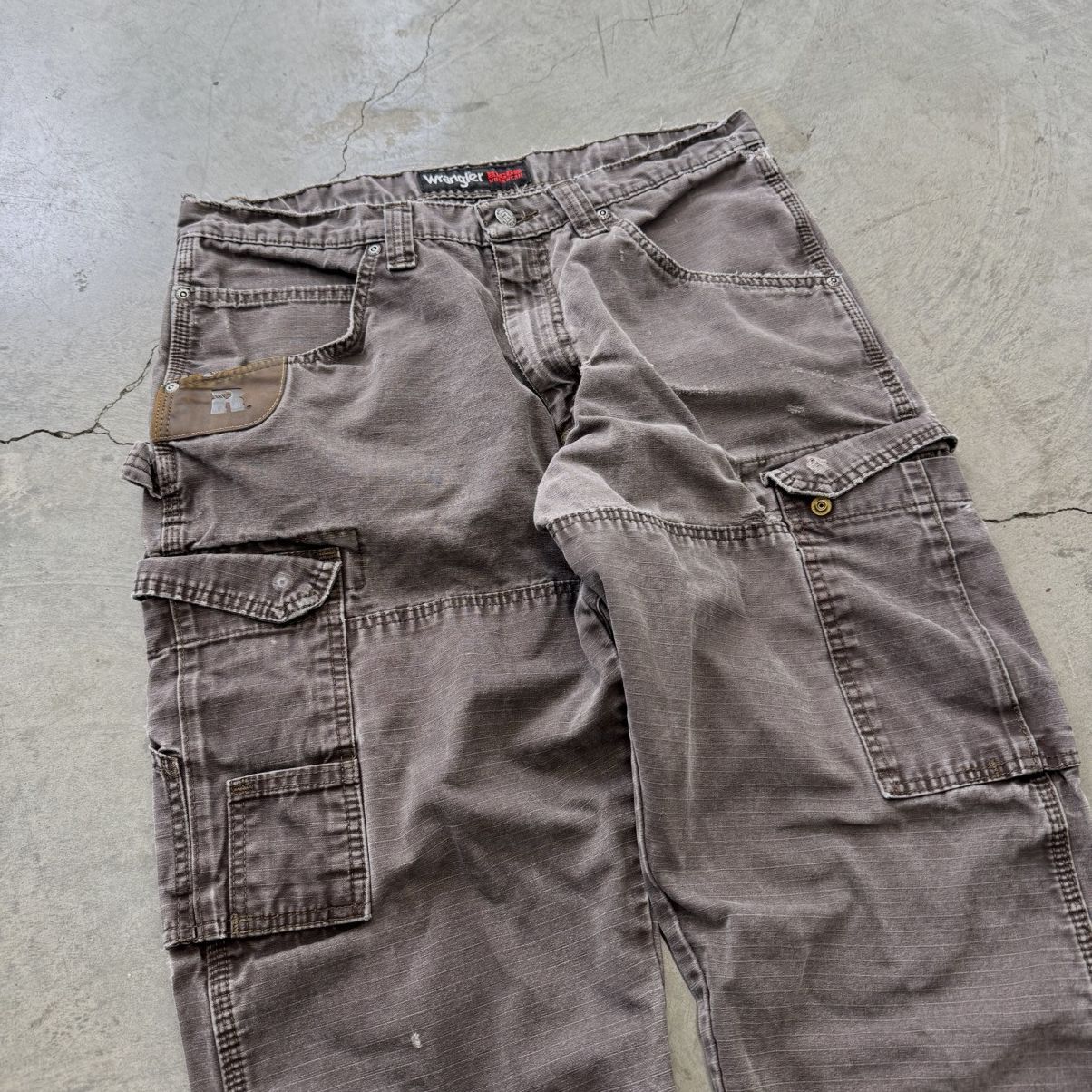 Wrangler Vintage Thrashed And Fedex Wrangler Rigs Chocolate Pants Size US 34 / EU 50 - 3 Thumbnail