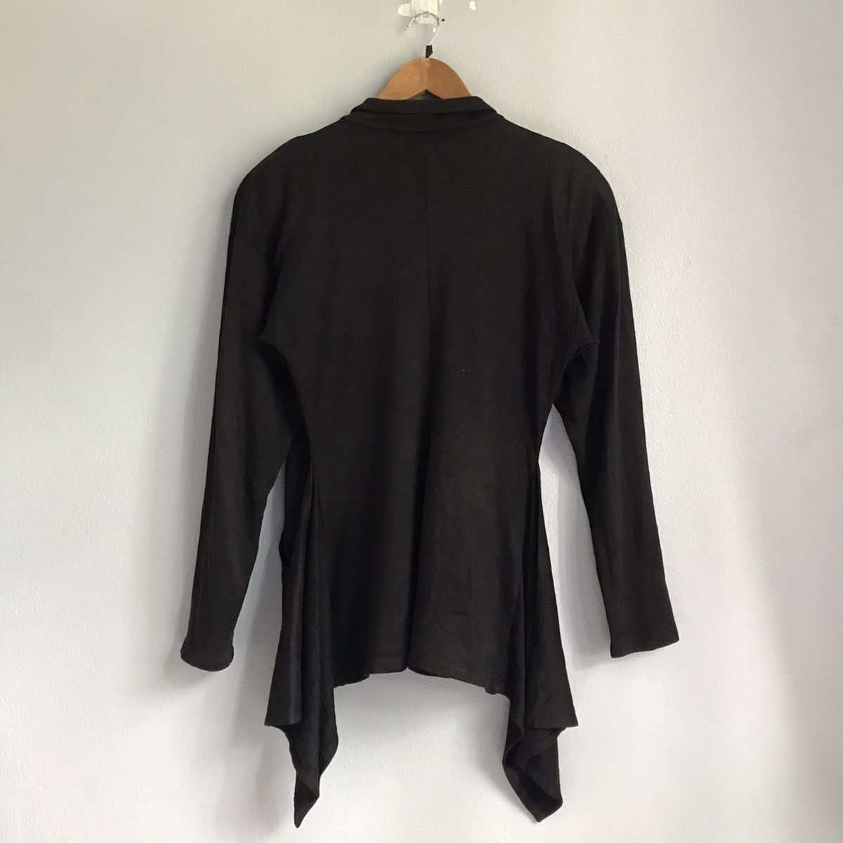 Designer × Kansai Yamamoto × Yohji Yamamoto Vintage yamamoto kansai cardigan button black stretch coat Size M / US 6-8 / IT 42-44 - 2 Thumbnail