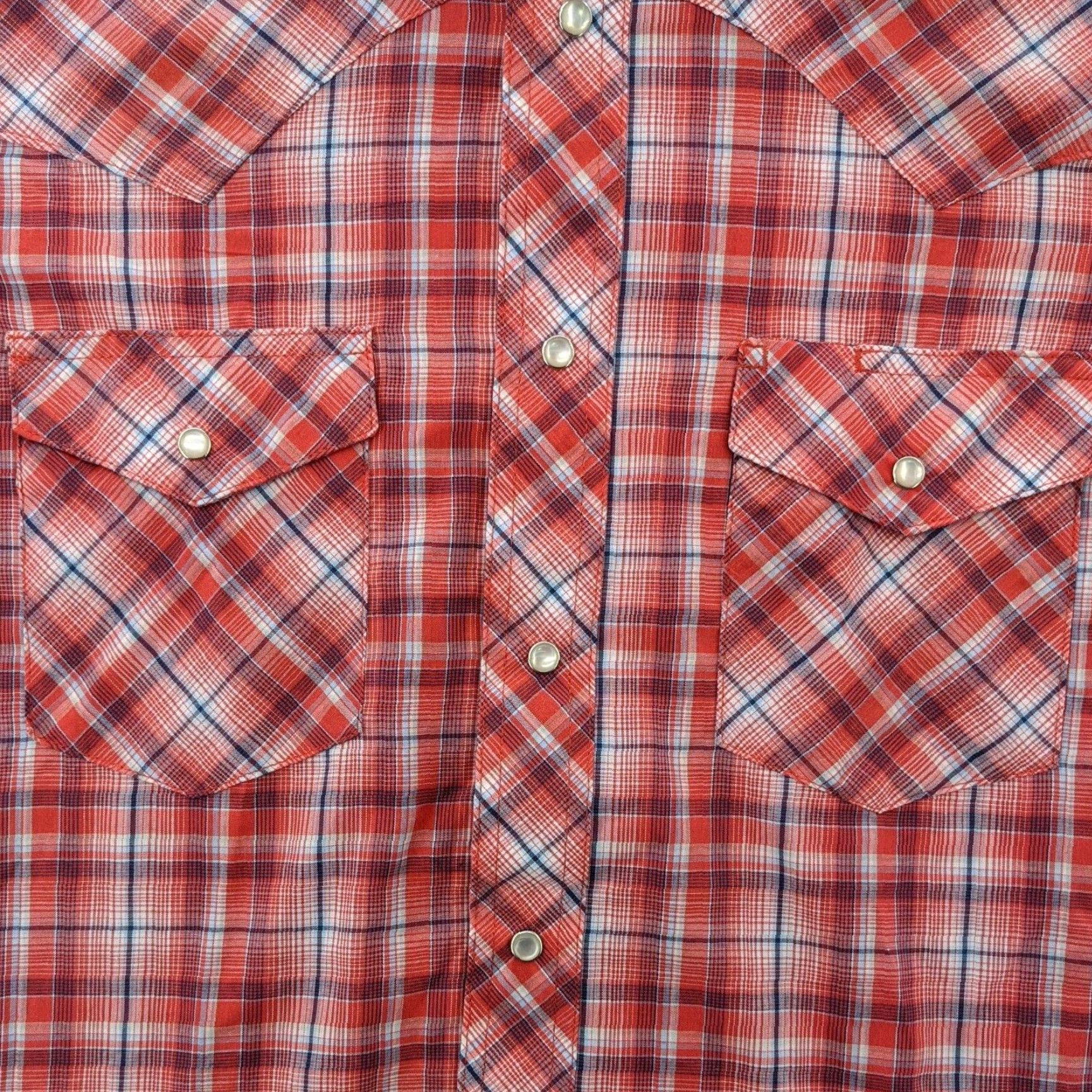 Wrangler VINTAGE Wrangler Men’s Short Sleeve Button-Up Shirt Cowboy Western Cotton Plaid S Red Size US S / EU 44-46 / 1 - 2 Thumbnail