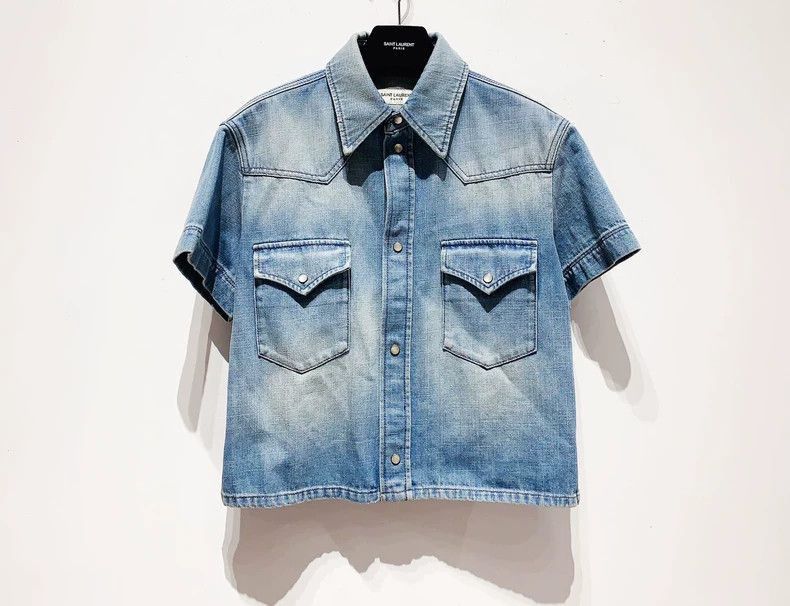 Saint Laurent Paris Saint Laurent Paris Collar short sleeved shirt-2506 Size US XL / EU 56 / 4 - 1 Thumbnail