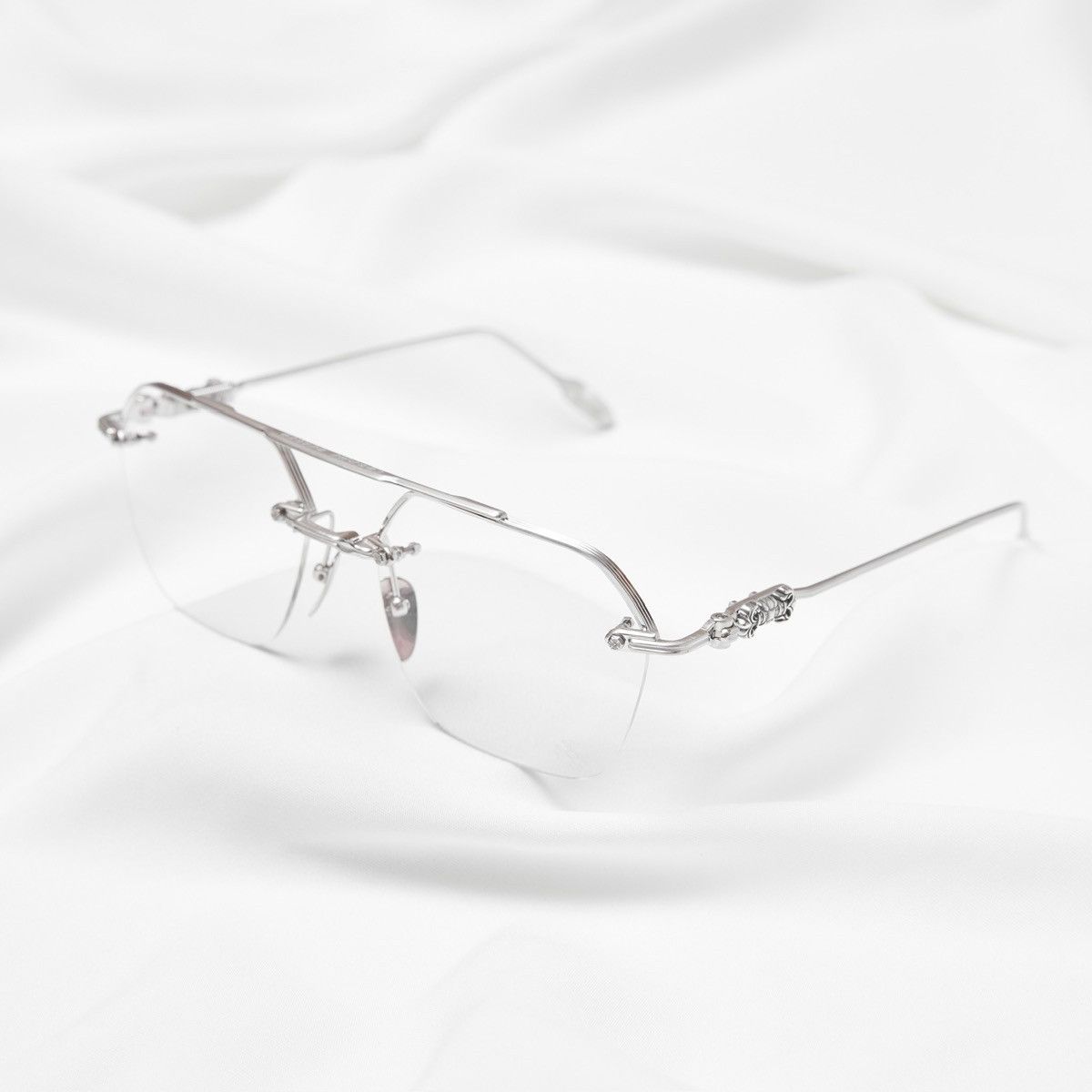 Chrome Hearts CHROME HEARTS FLUID BRUSHED SILVER GLASSES Size ONE SIZE - 1 Thumbnail