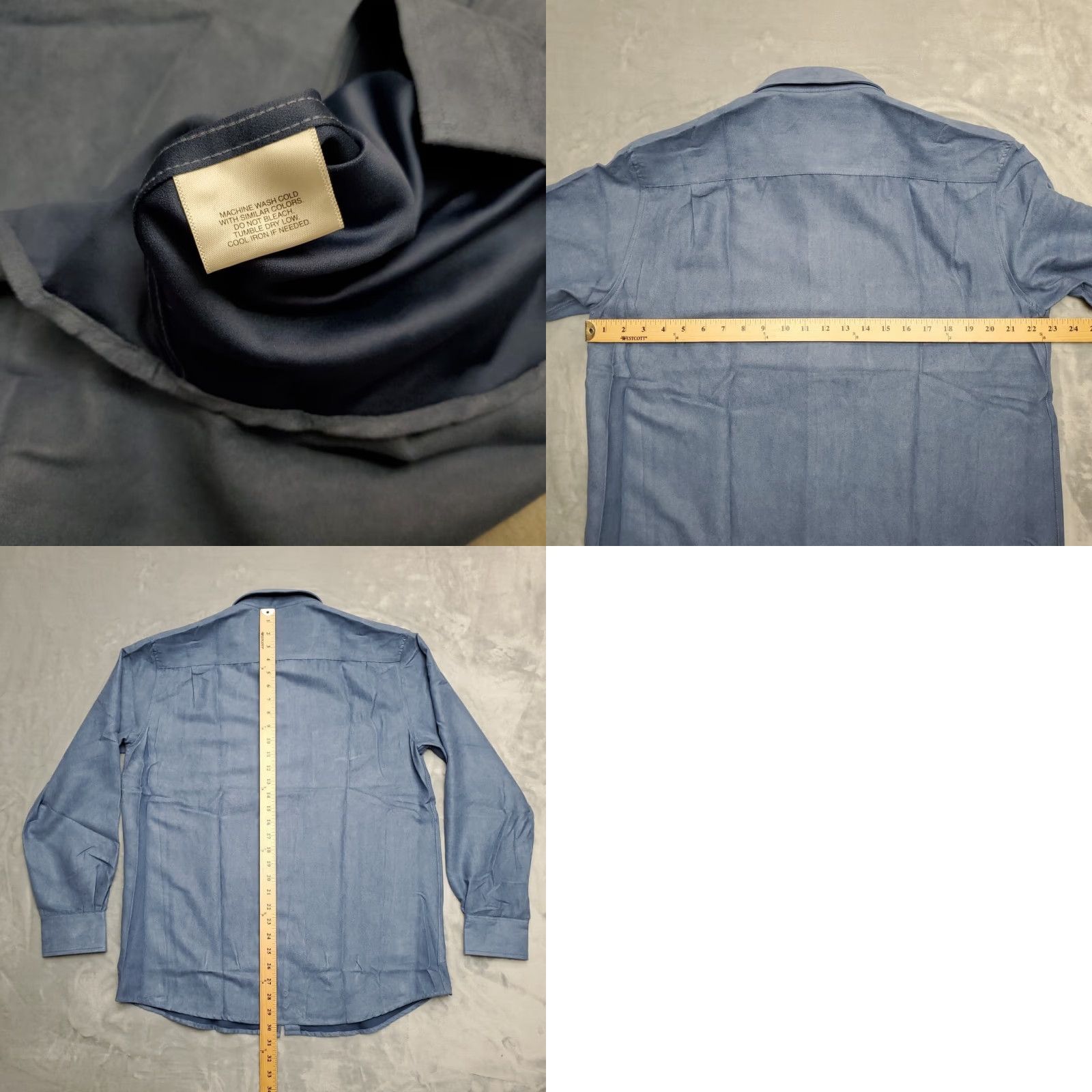Vintage Covington Microsuede Shirt Mens M Faux Leather Blue Long Sleeve Retro Classic Size US M / EU 48-50 / 2 - 8 Thumbnail