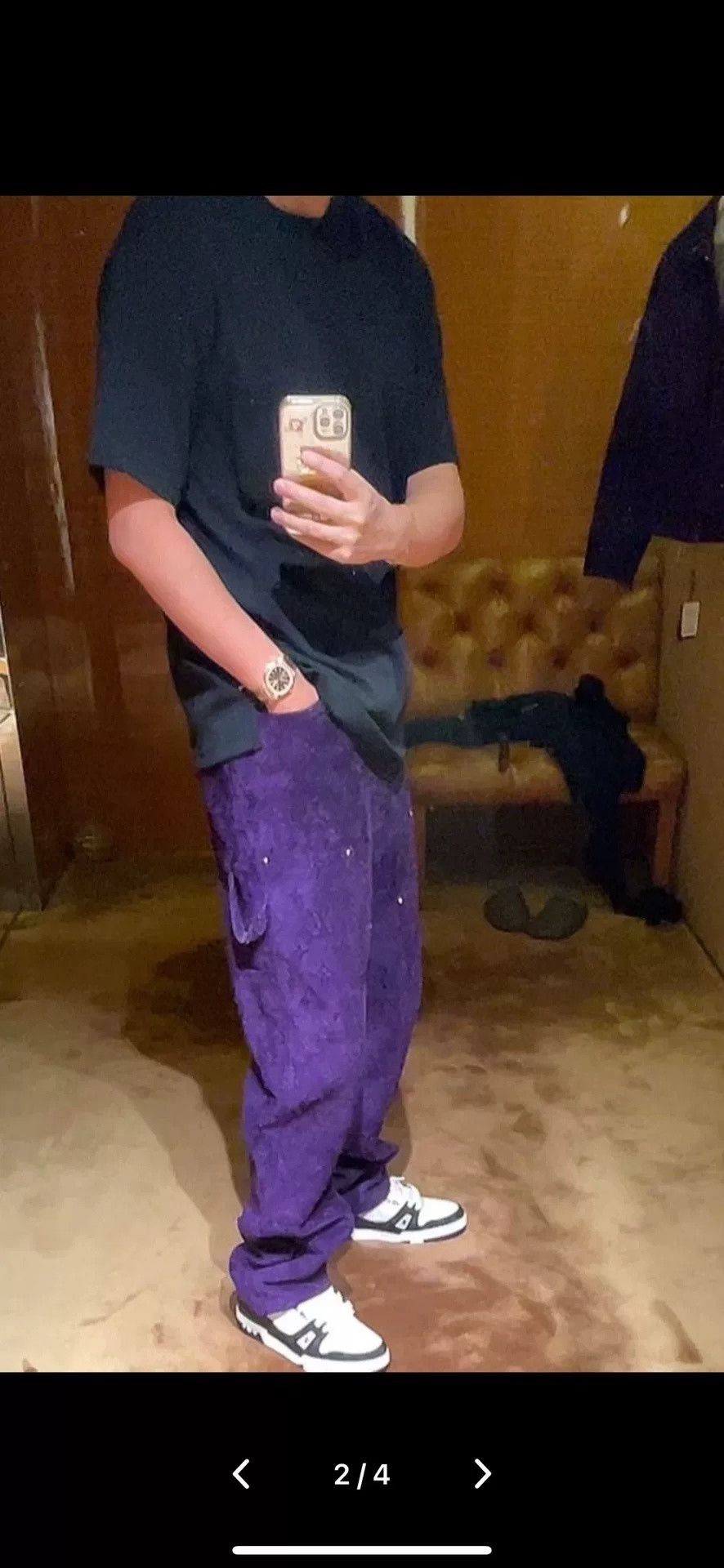 Louis Vuitton Louis Vuitton Purple Monogram Suede Logging Pants Size US 32 / EU 48 - 7 Thumbnail