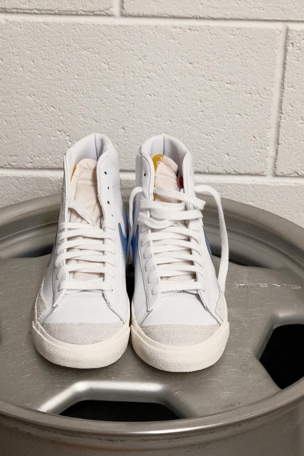 Nike Nike Blazer Mid White and Blue Sneakers US MEN 8.5 Size US 9 / EU 42 - 1 Thumbnail