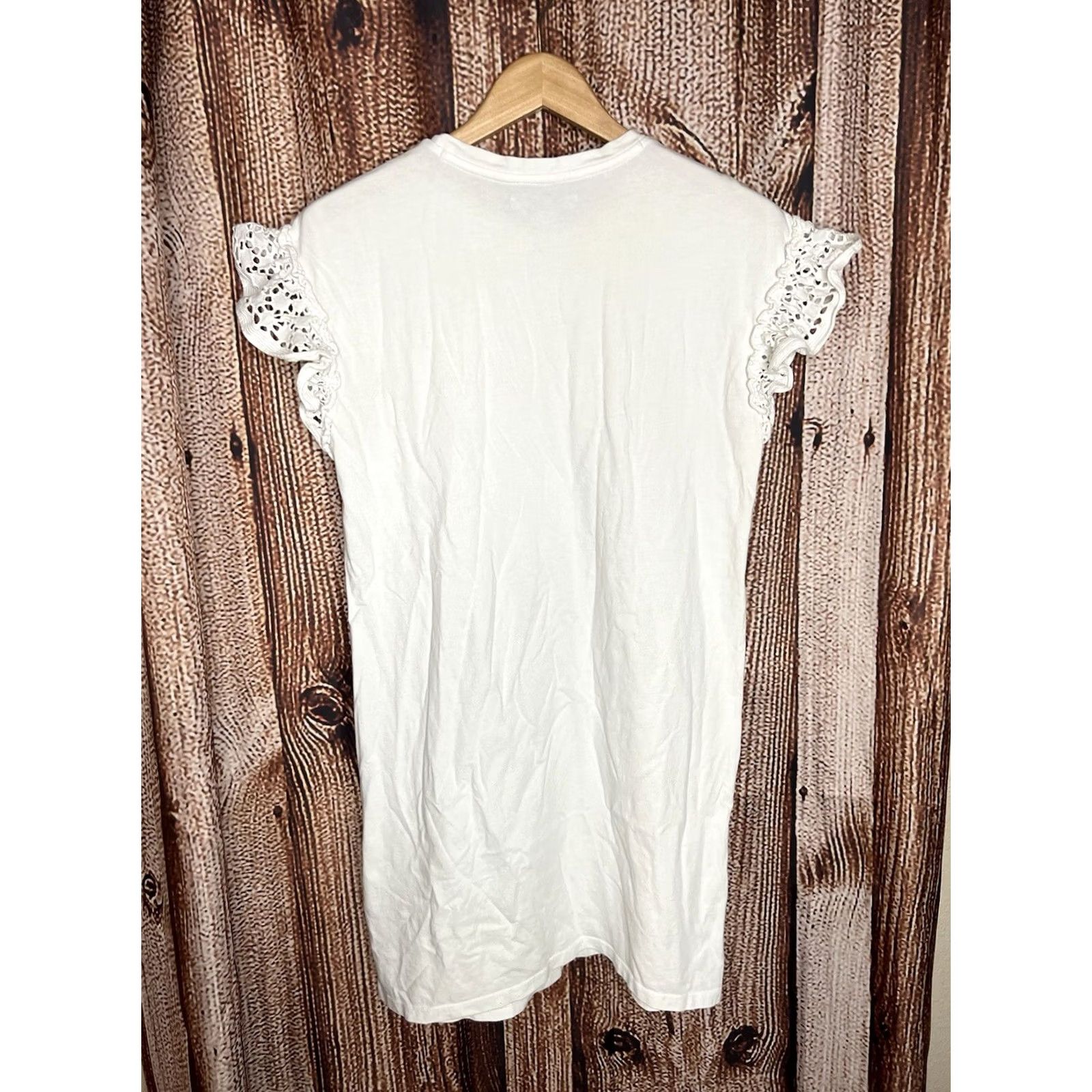Allsaints All Saints Womens White Ruffled Sleeve Long Shirt Size Medium Size M / US 6-8 / IT 42-44 - 2 Thumbnail