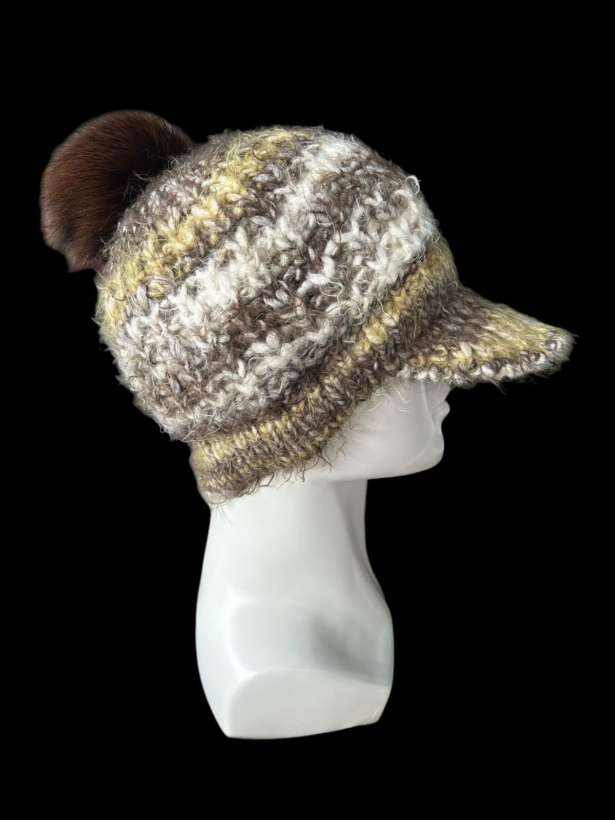 Japanese Brand × Kapital × Vintage CA4LA x Weave Toshi Knitted Fur Hairy Made in Italy Hats Size ONE SIZE - 2 Thumbnail
