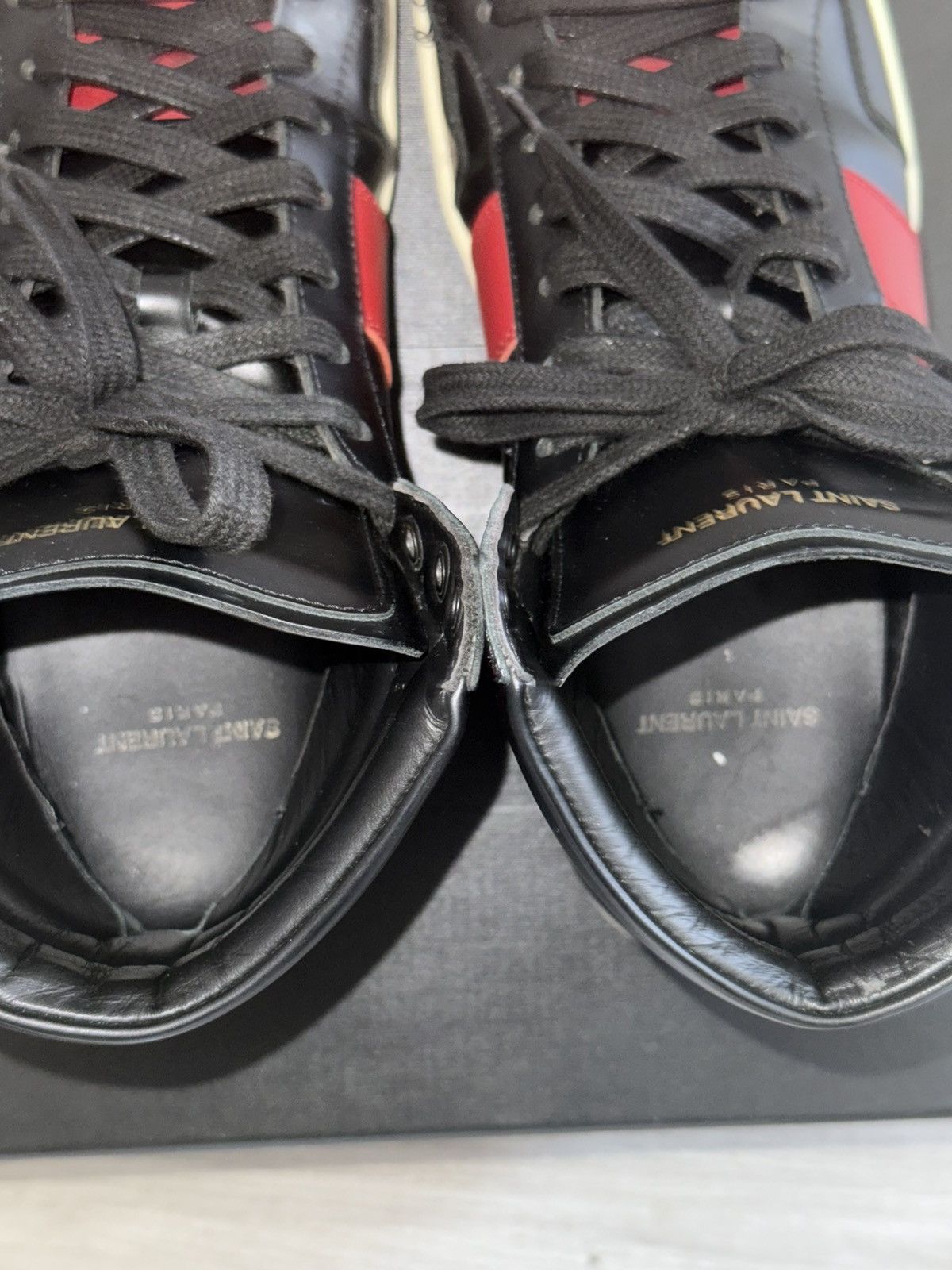 Saint Laurent Paris Saint Laurent Pairs SL/10H Black/Red Size EU 41 Size US 8 / EU 41 - 8 Thumbnail