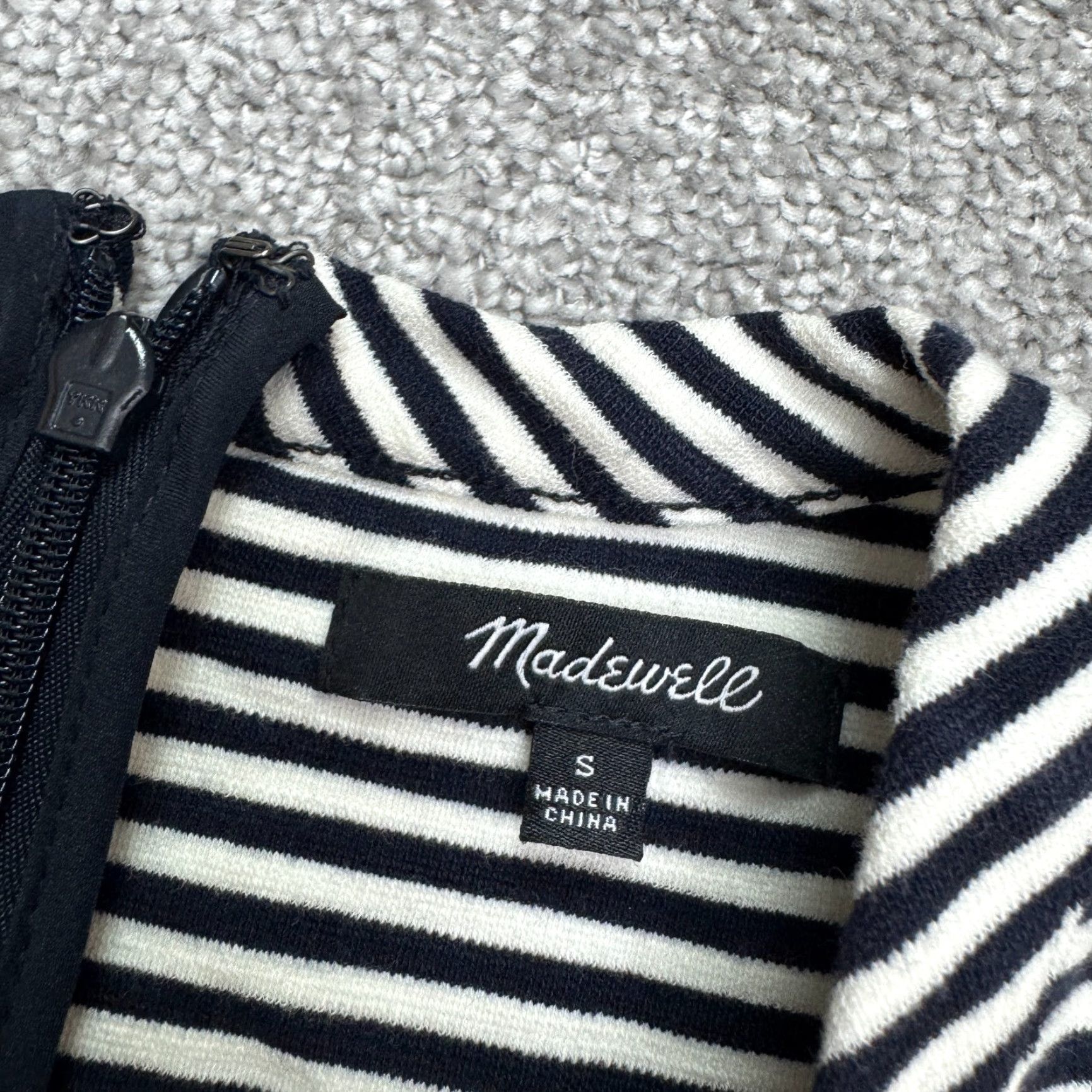 Madewell VINTAGE Madewell Fit & Flare Mini Dress Women Small Navy White Striped Sleeveless Cotton Size S / US 4 / IT 40 - 7 Thumbnail