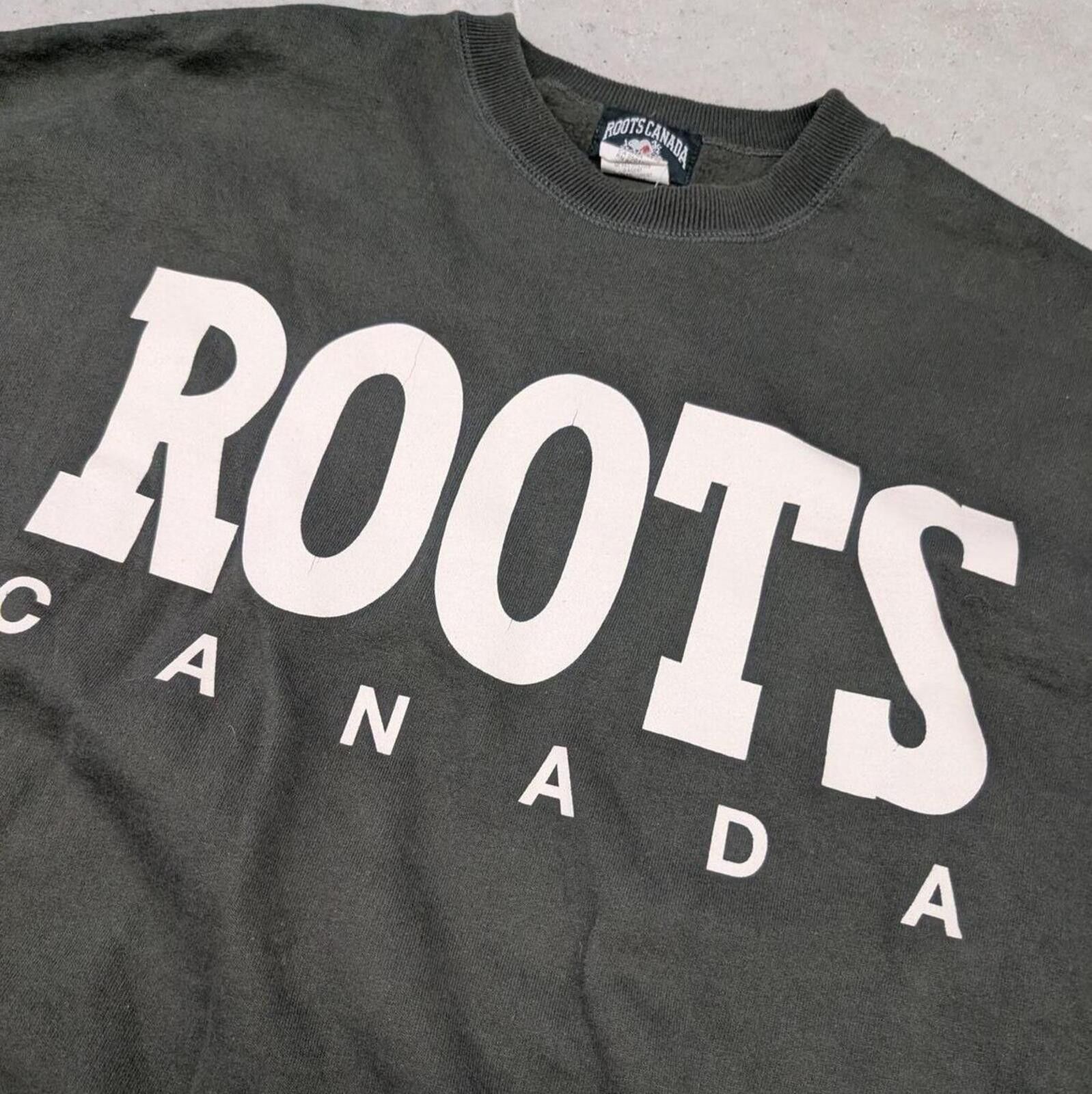 Roots Vintage 90s Roots Canada Forest Green Crew Neck Sweater Size US XL / EU 56 / 4 - 2 Thumbnail