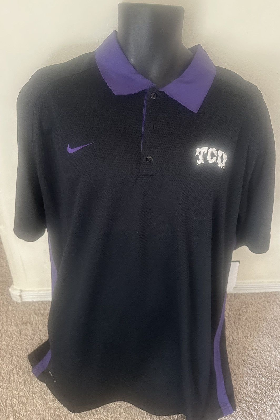Nike New Nike Football Polo NCAA TCU Shirt Size XL Black Purple Size US XL / EU 56 / 4 - 3 Thumbnail