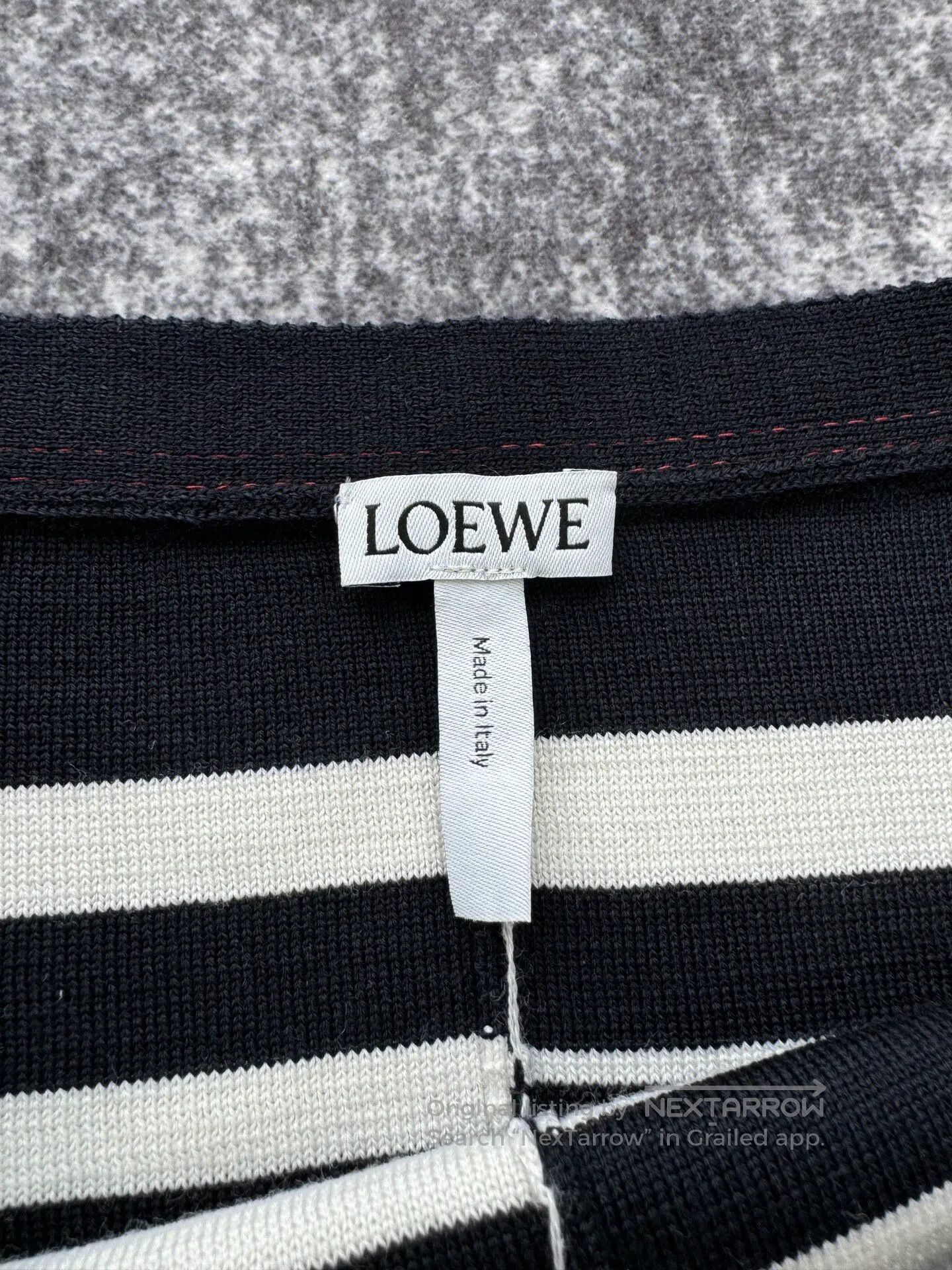 Loewe Loewe Striped Embroidered Logo Off-Shoulder Knit Top| Size US M / EU 48-50 / 2 - 5 Thumbnail