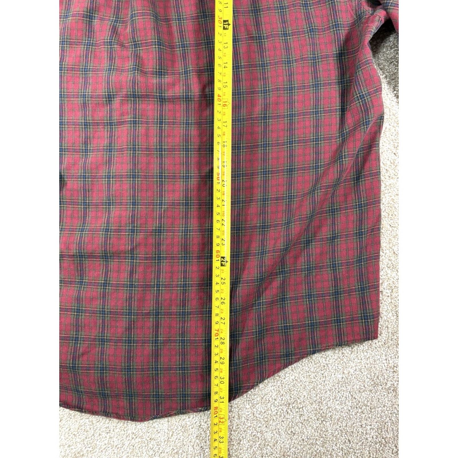 Nautica VINTAGE Nautica Plaid Flannel Button-Down Shirt Long Sleeve L Red Men Regular Shirt Size US L / EU 52-54 / 3 - 5 Thumbnail