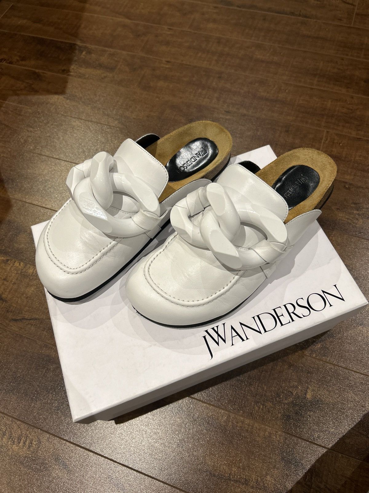 image of J W Anderson Jw Anderson Calf Chain Loafer in White, Men's (Size 10)
